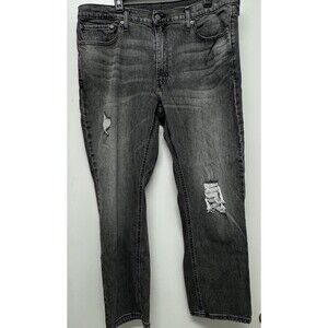 Levi's 541 Jeans Mens 39x30 Gray Denim Straight Whiskers Distressed